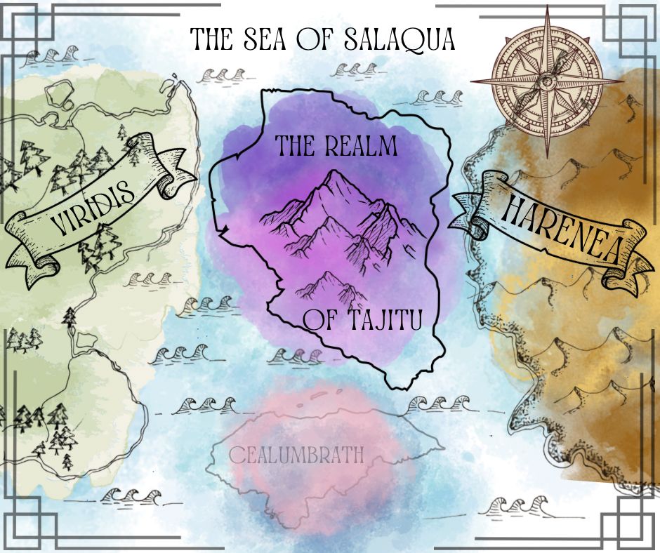 Fantasy map of the world of The Flame of Lasair